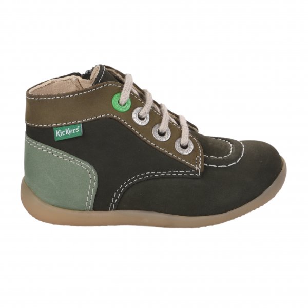 Bottines garçon - KICKERS - Vert fonce